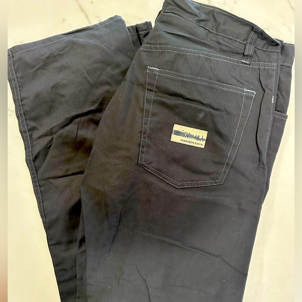 Domestics pants. Two color ways, Brown and Black. I have 30/30  32/32  34/32
